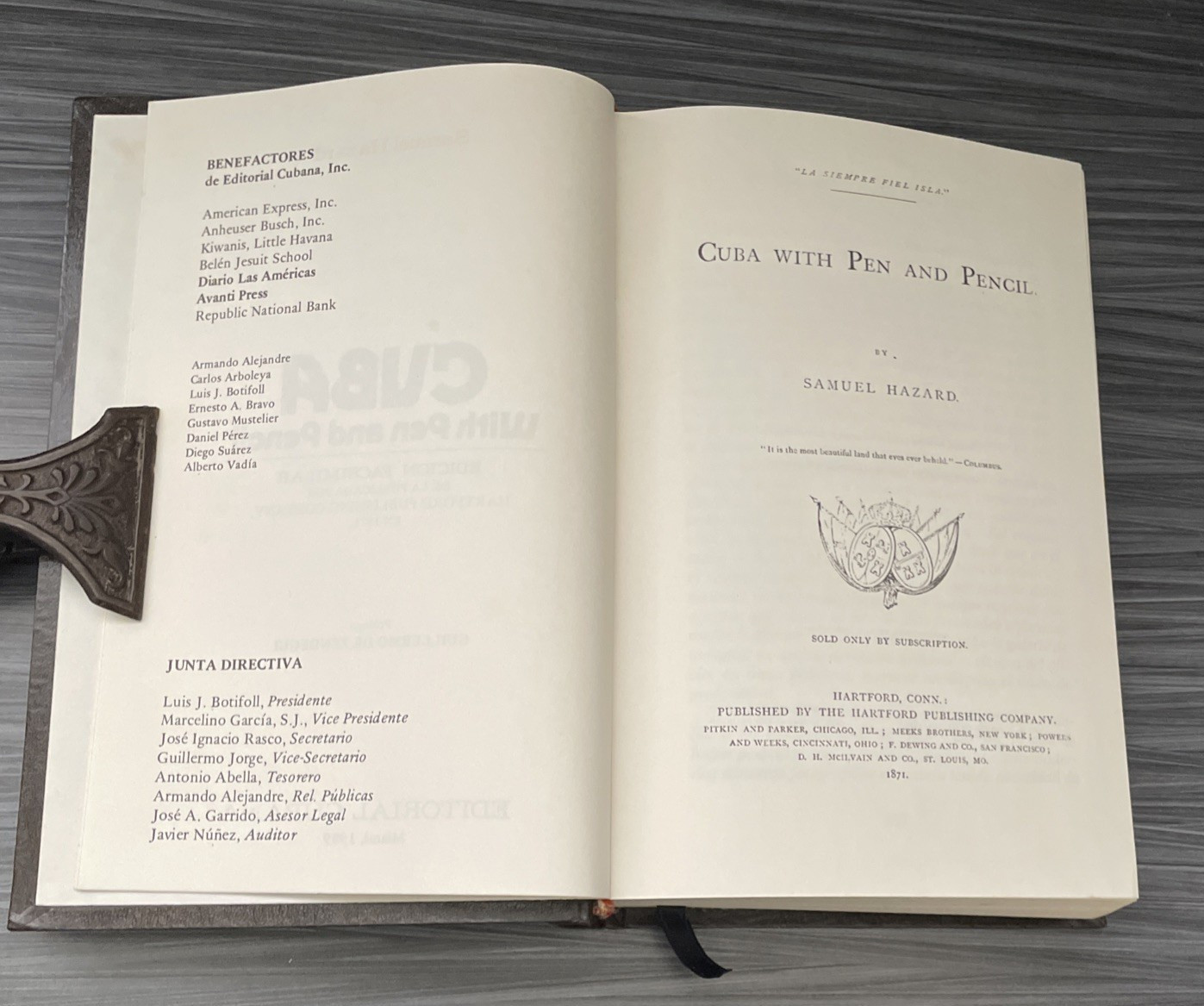 Cuba With Pen And Pencil By Samuel Hazard 1989 Reproduction Hard Cover, Like New