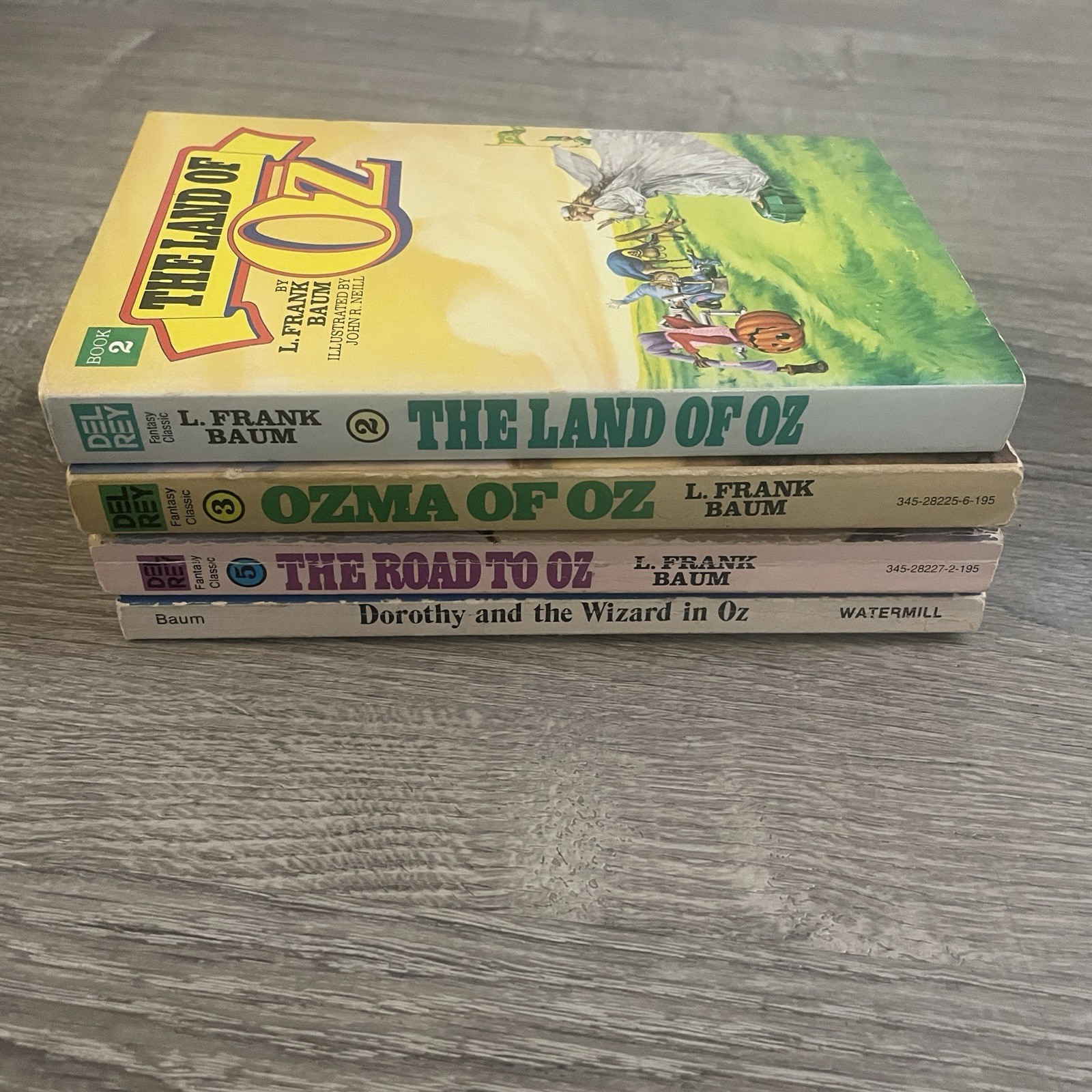 L. Frank Baum 4 Book Lot Dorothy the Wizard of Oz Del Rey Land Ozma Road 2 3 5
