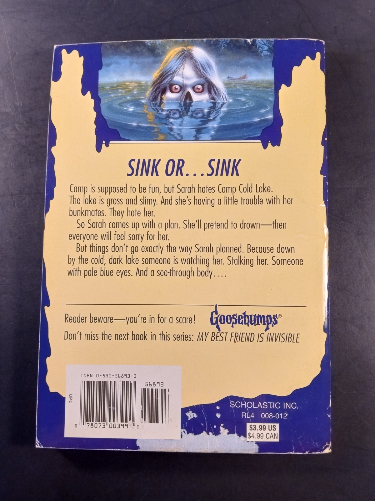 Goosebumps #56 The Curse of Camp Cold Lake Bookmark and Cards Attached 1st Print