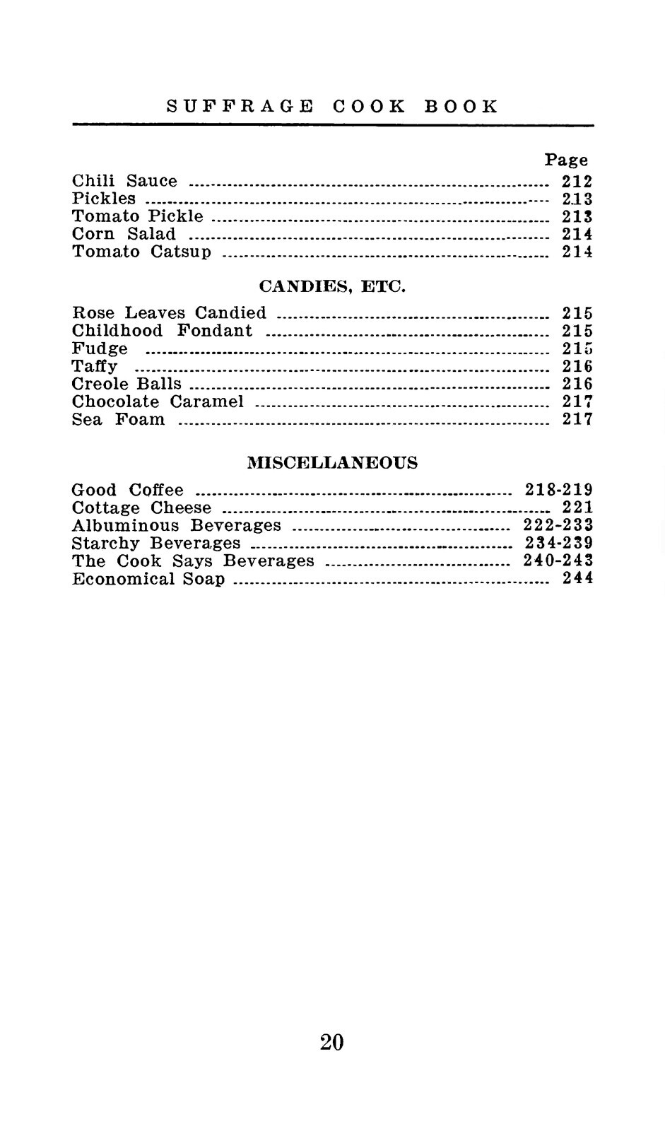 1915 The Suffrage Cook Book 244 Pages