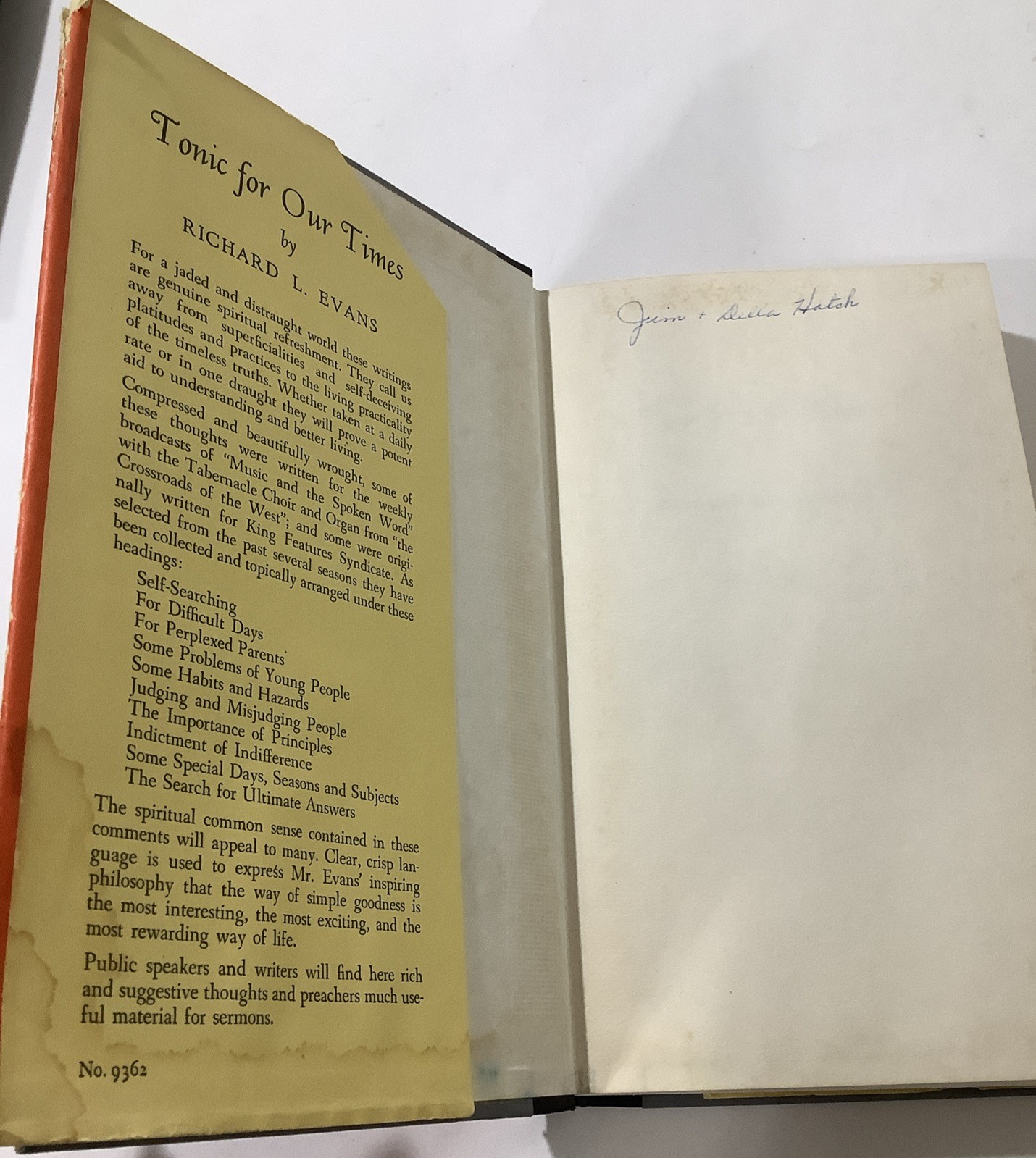 Vintage Religious Book Tonic for our Times By Richard L. Evans 1952 LDS