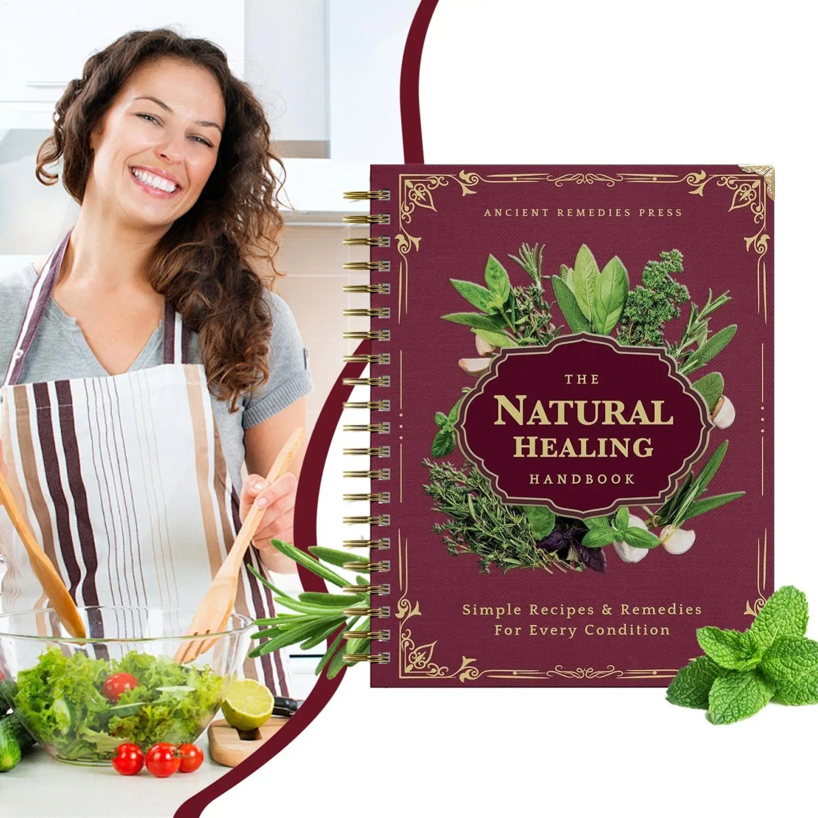 The Natural Healing Handbook Spiral-Bound Guide for Herbal Remedies & Natural