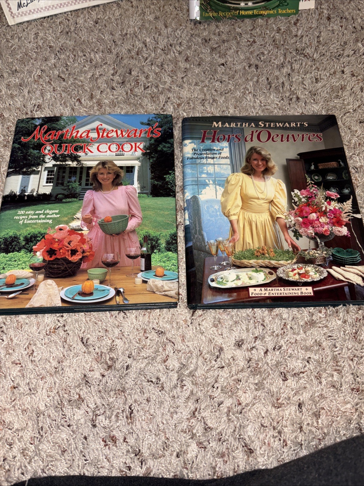 Martha Stewart Quick Cook & Hors D’Oeuvres Hardcover Cookbooks 1983 & 1984 VTG