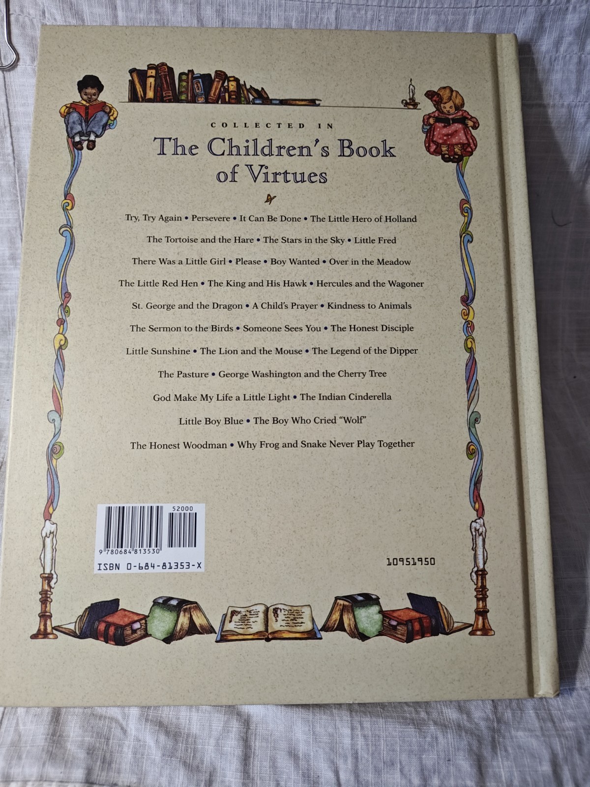 Children’s Book of Virtues by William J. Bennett (1995, Hardcover) 12.25″x9.25″