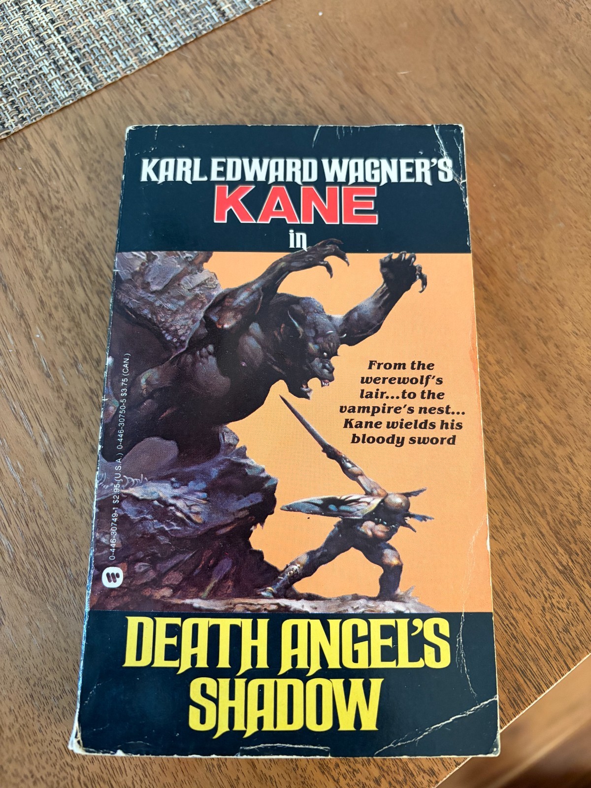 DEATH ANGEL’S SHADOW By Karl Edward Wagner 1983 KANE Warner Books