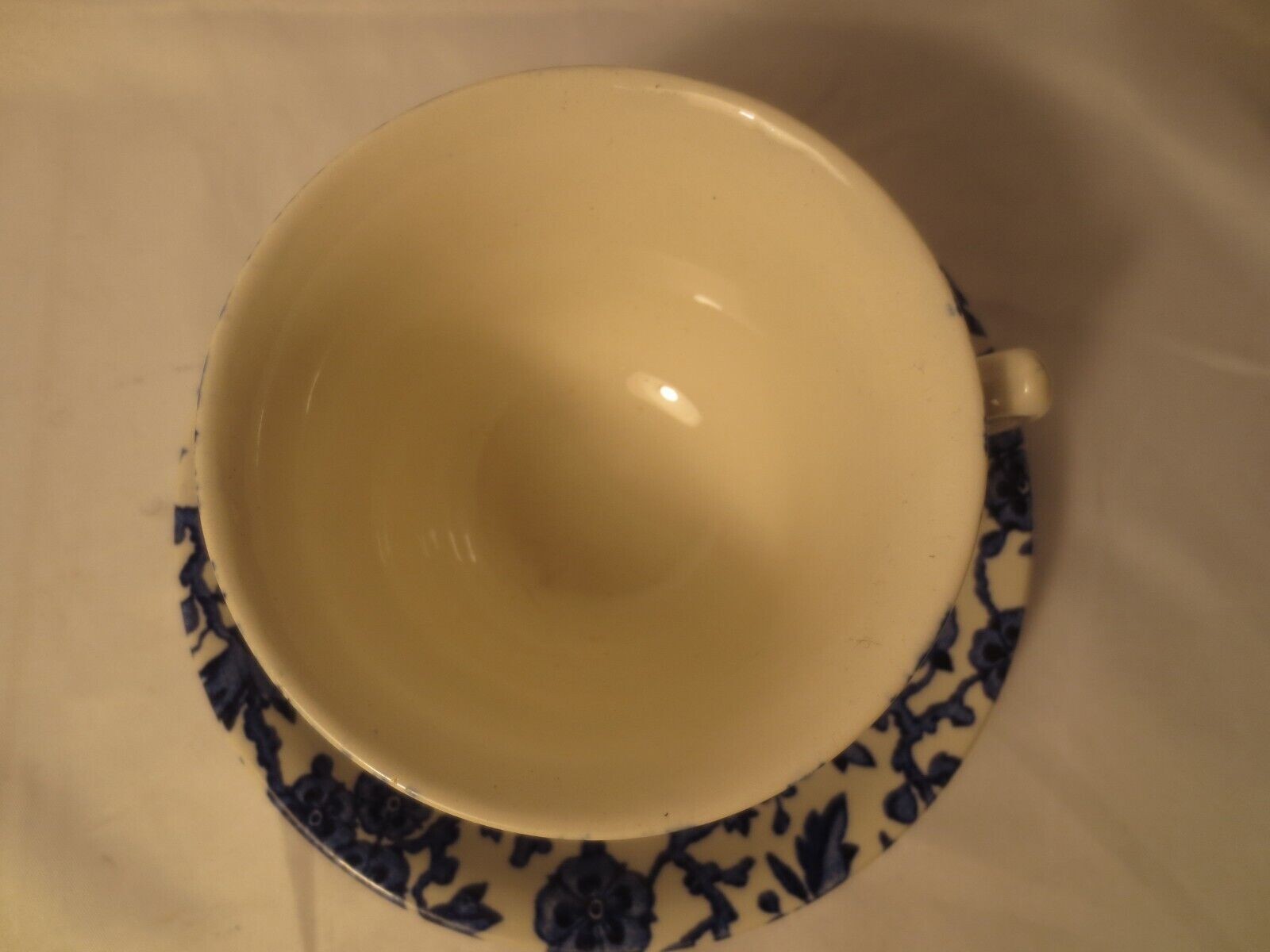 Burleigh Arden Blue Breakfast Cup & Saucer 7oz Staffordshire England Excellent
