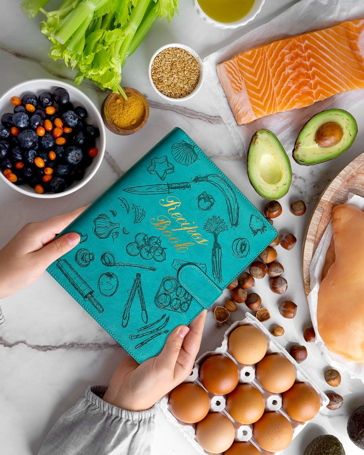 Recipe Book ，Blank Recipe Book to Write in Your Own Recipes，Recipe Notebook for