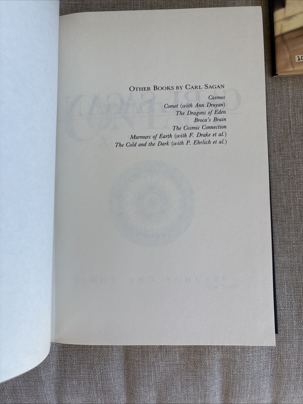 Contact by Carl Sagan 1985 Hardcover First Edition First Printing Novel Book HC