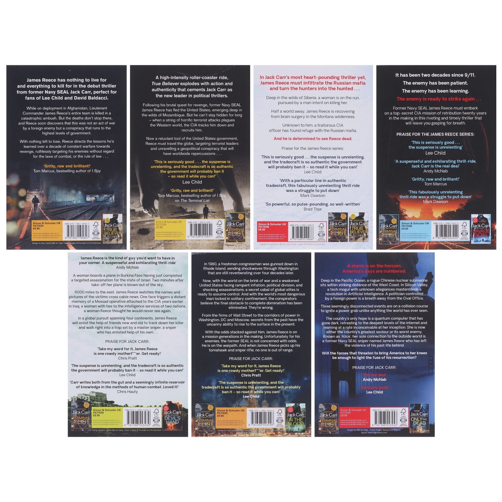 James Reece Series 7 Books Collection Set By Jack Carr – Fiction – Paperback