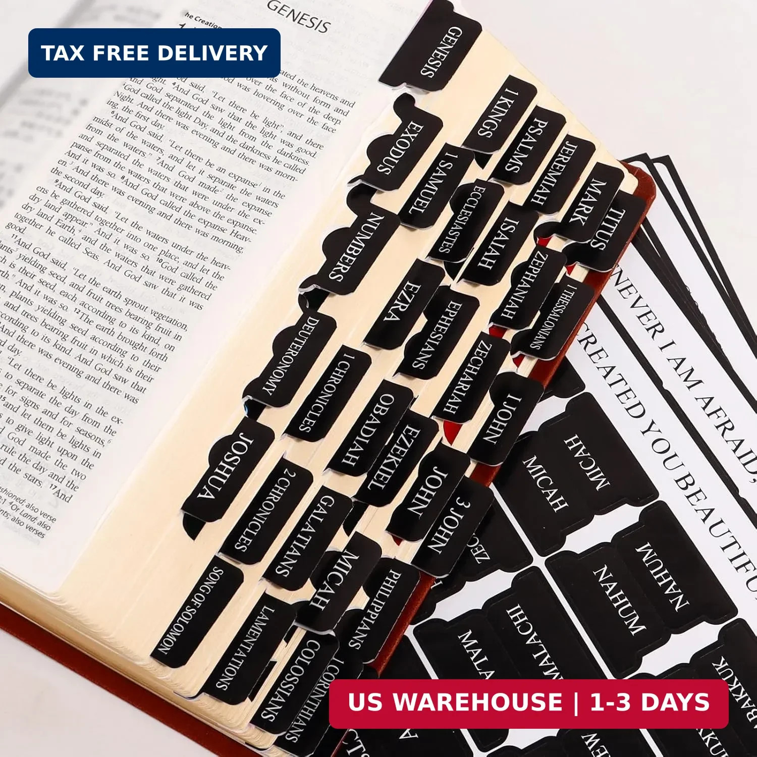 Bible Tabs for Men, 90 Pieces Large Print Small Bible Bookmarks Index Tabs Study