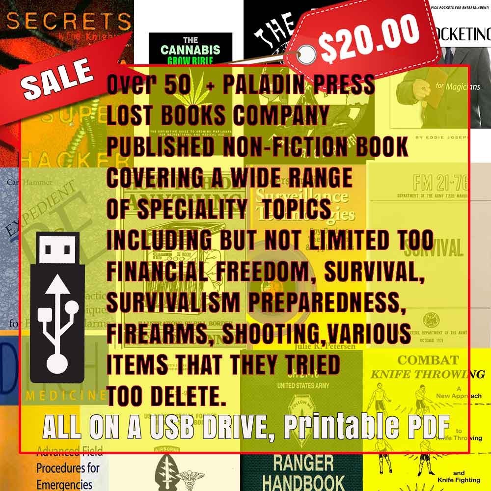 Paladin Press Banned Digital Ebooks I Wilderness Survival I Fire arms I Vintage