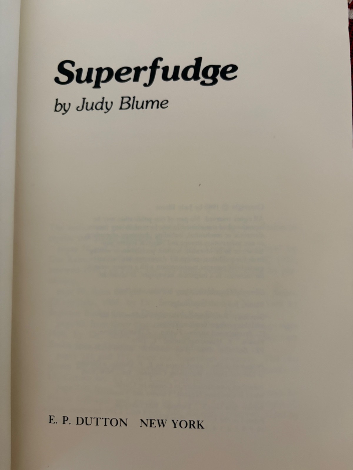 Judy Blume, SUPERFUDGE, 1st Edition, 1st Printing, Unread, Fine