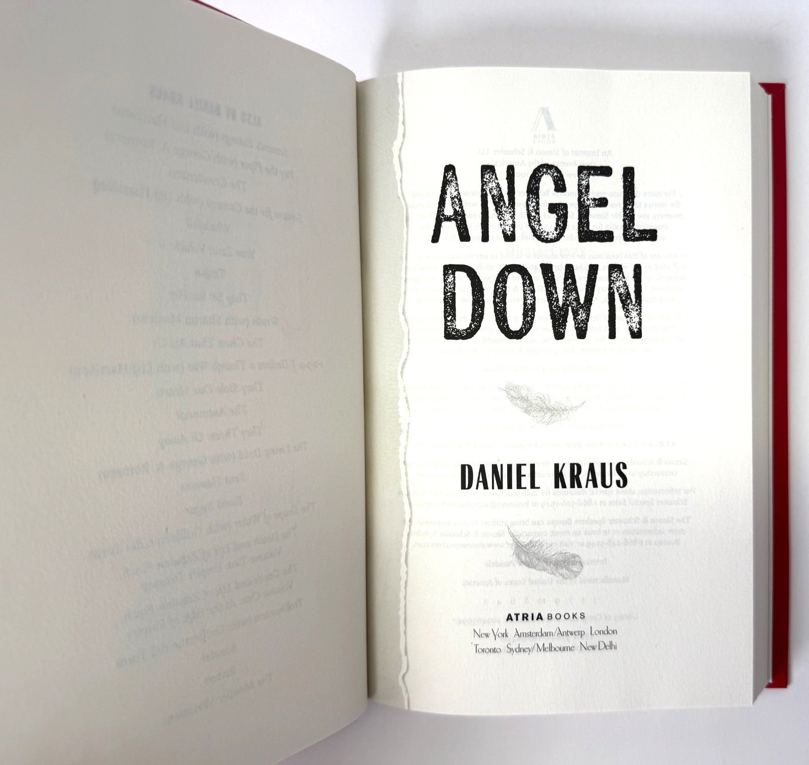 Angel Down (Pulitzer) Daniel Kraus 2025 1st ed 2nd print in Mylar, Brand new