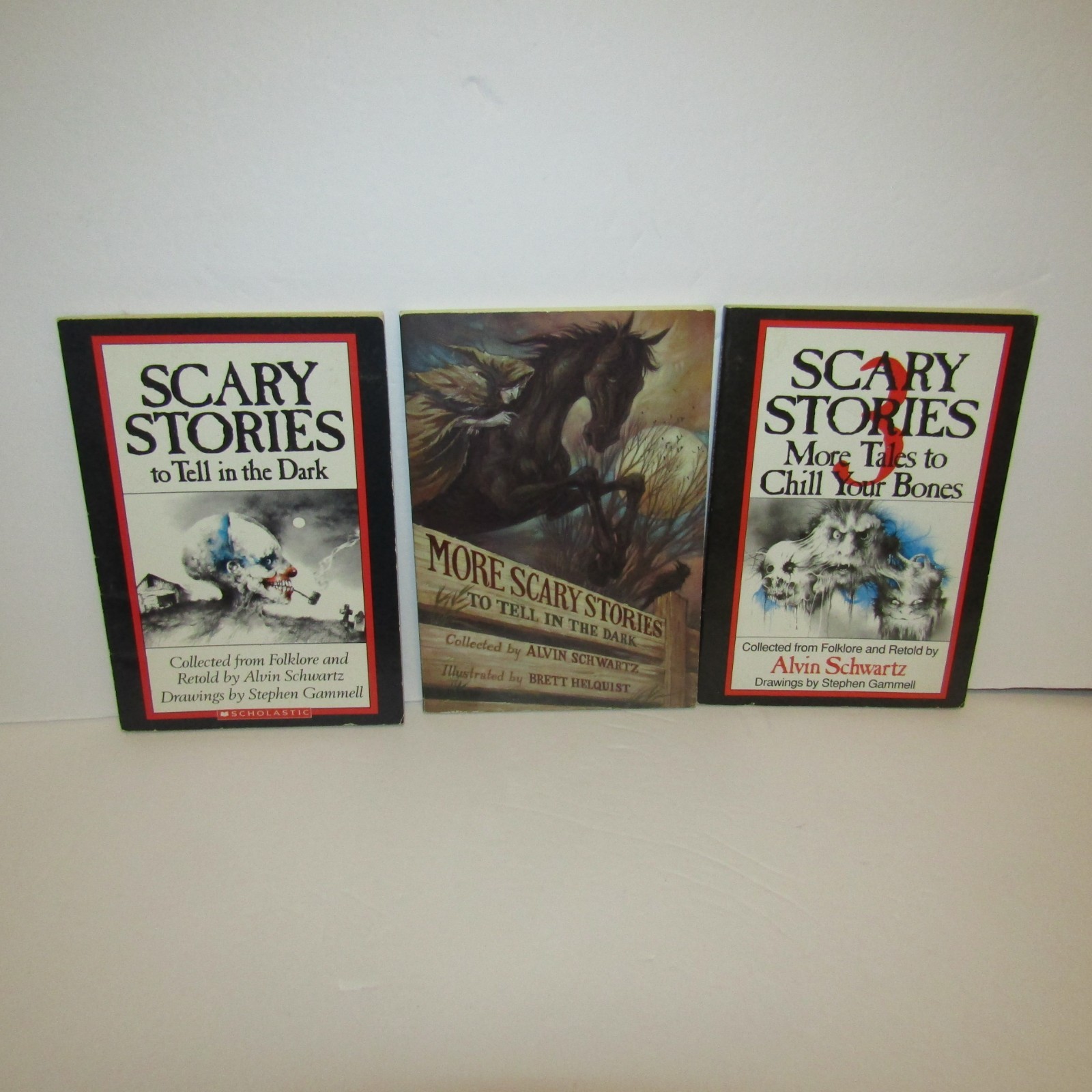 Vintage Scary Stories to Tell in the Dark Book Trilogy by Alvin Schwartz PB Lot