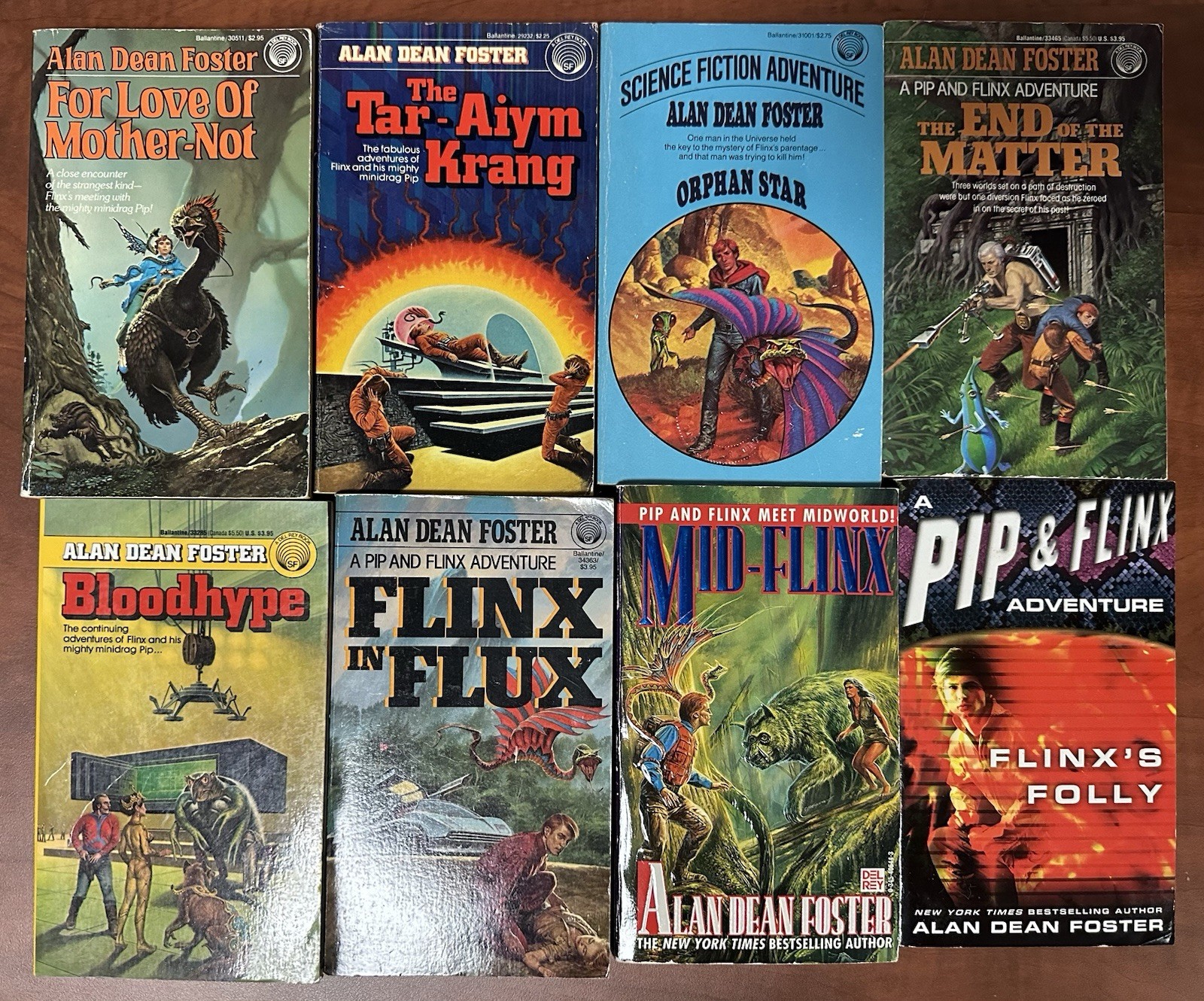 LOT (14) Pip and Flinx Adventures Alan Dean Foster (Mix PB,HC) + 2 Bonus, Used