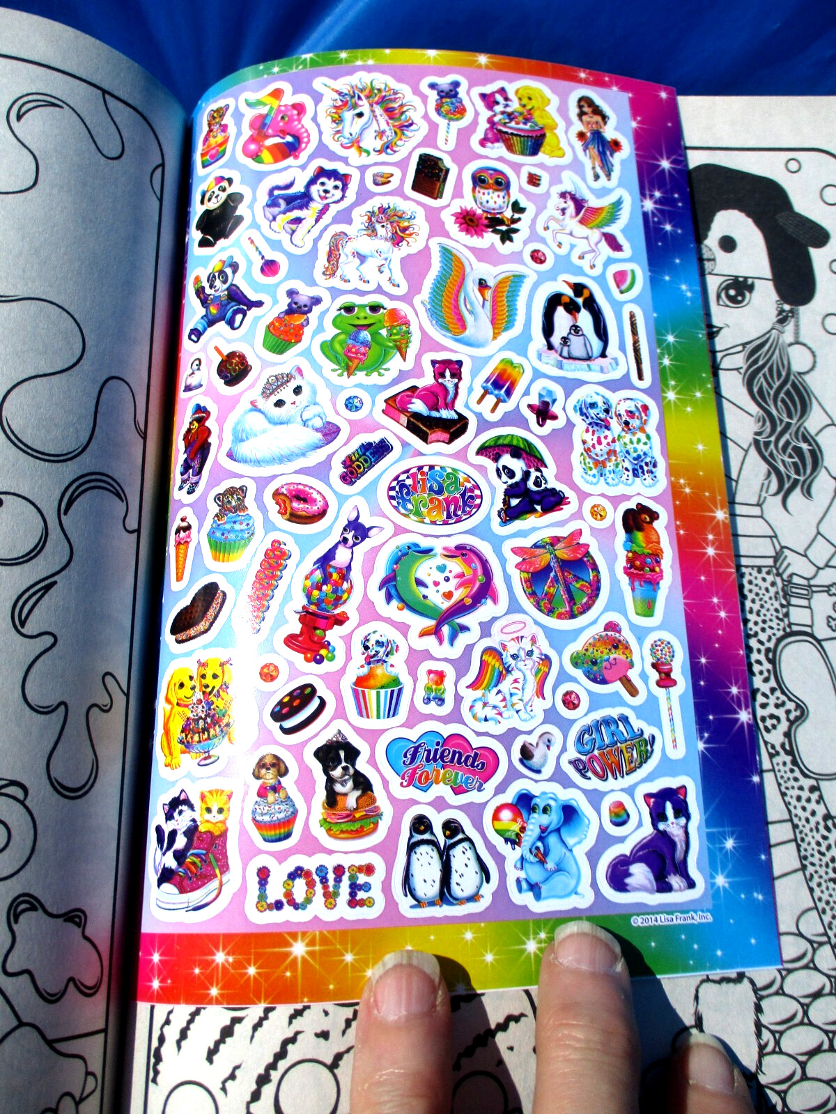 Lisa Frank Coloring and Activity Book with Stickers 288 pages Bendon NEW Unused