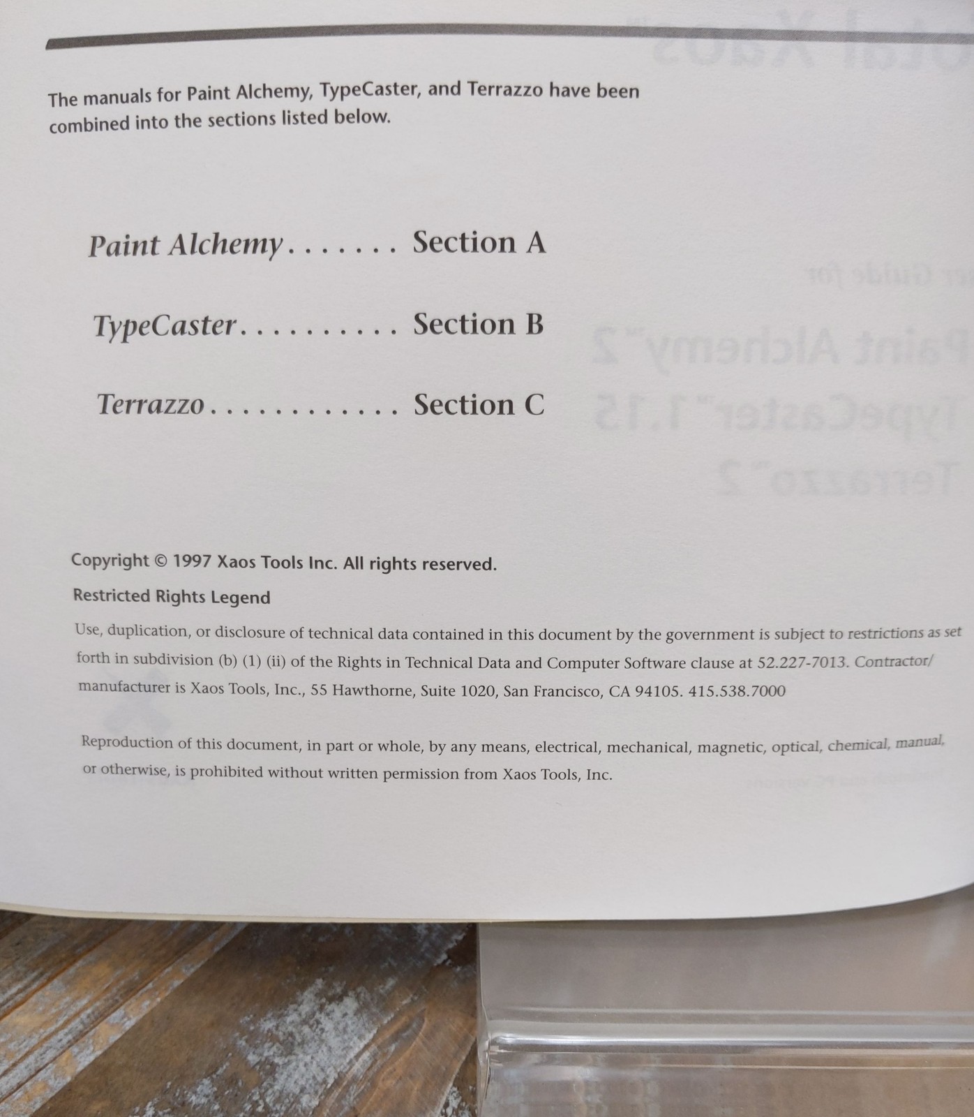 Paint Alchemy 2, Typecaster 1.15, Terrazzo 2 User’s Guide Mac & PC 1997