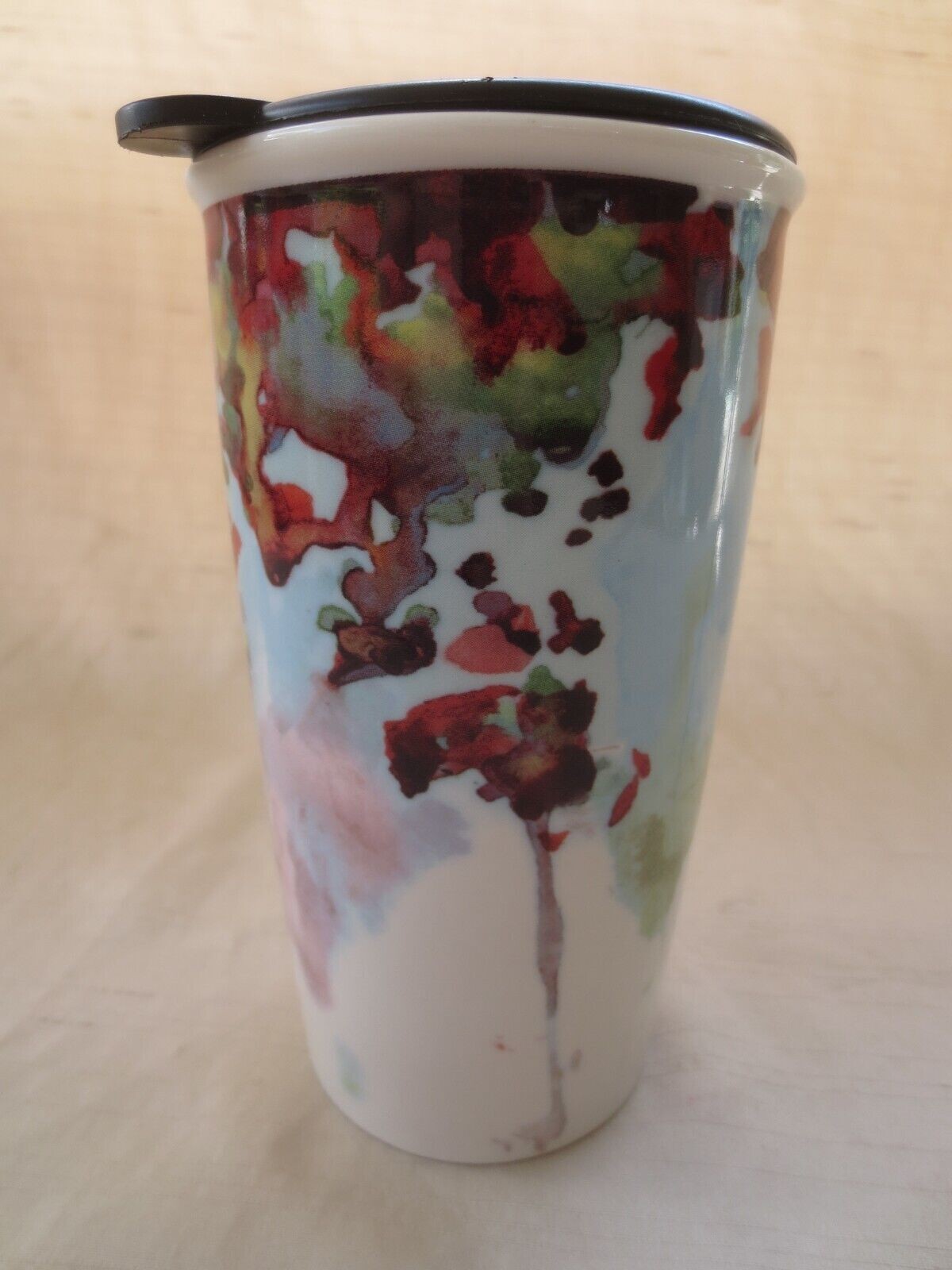 STARBUCKS 2015 SHELBY KREGEL WATERCOLOR WORLD MAP MERMAID 12 OZ CERAMIC TUMBLER
