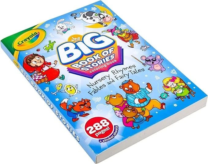 Crayola 288 Pages the Big Book of Stories Coloring Book Fables & Fairy Tales NEW