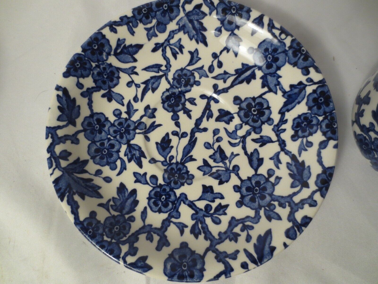 Burleigh Arden Blue Breakfast Cup & Saucer 7oz Staffordshire England Excellent
