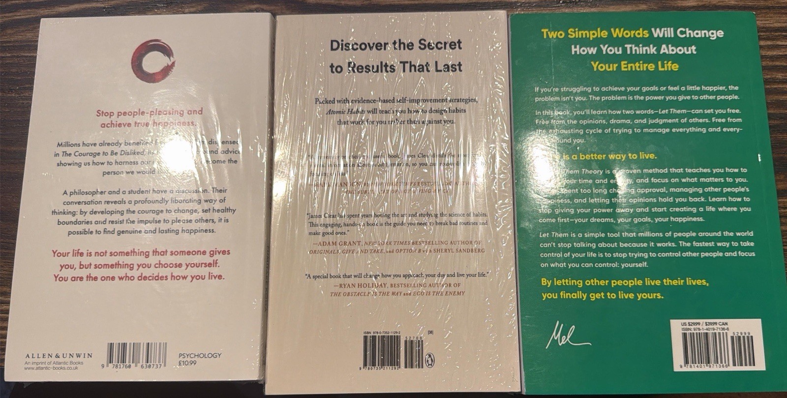Ichiro Kishimi James Clear Mel Robbins Book Lot Paperback 2020s Self-Help Habits