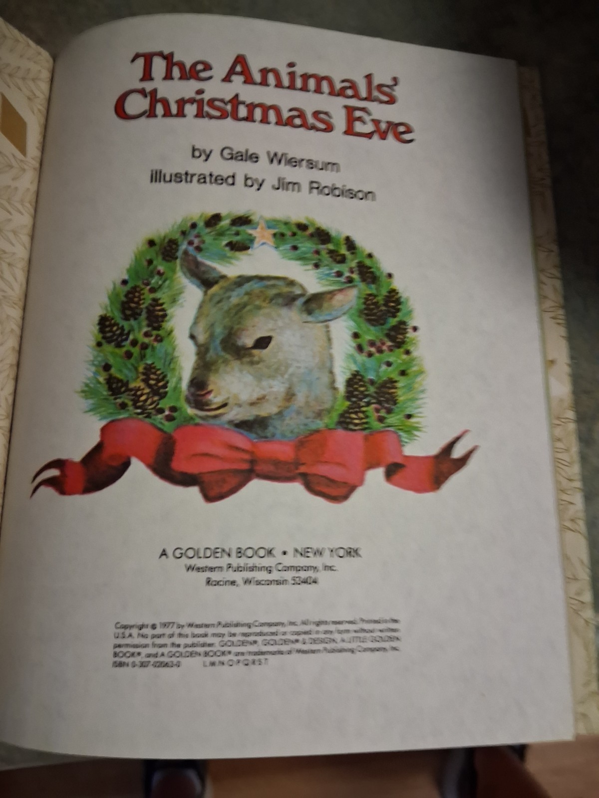 Western Publishing Little Golden Books The Animals’ Christmas Eve Hardcover 1977