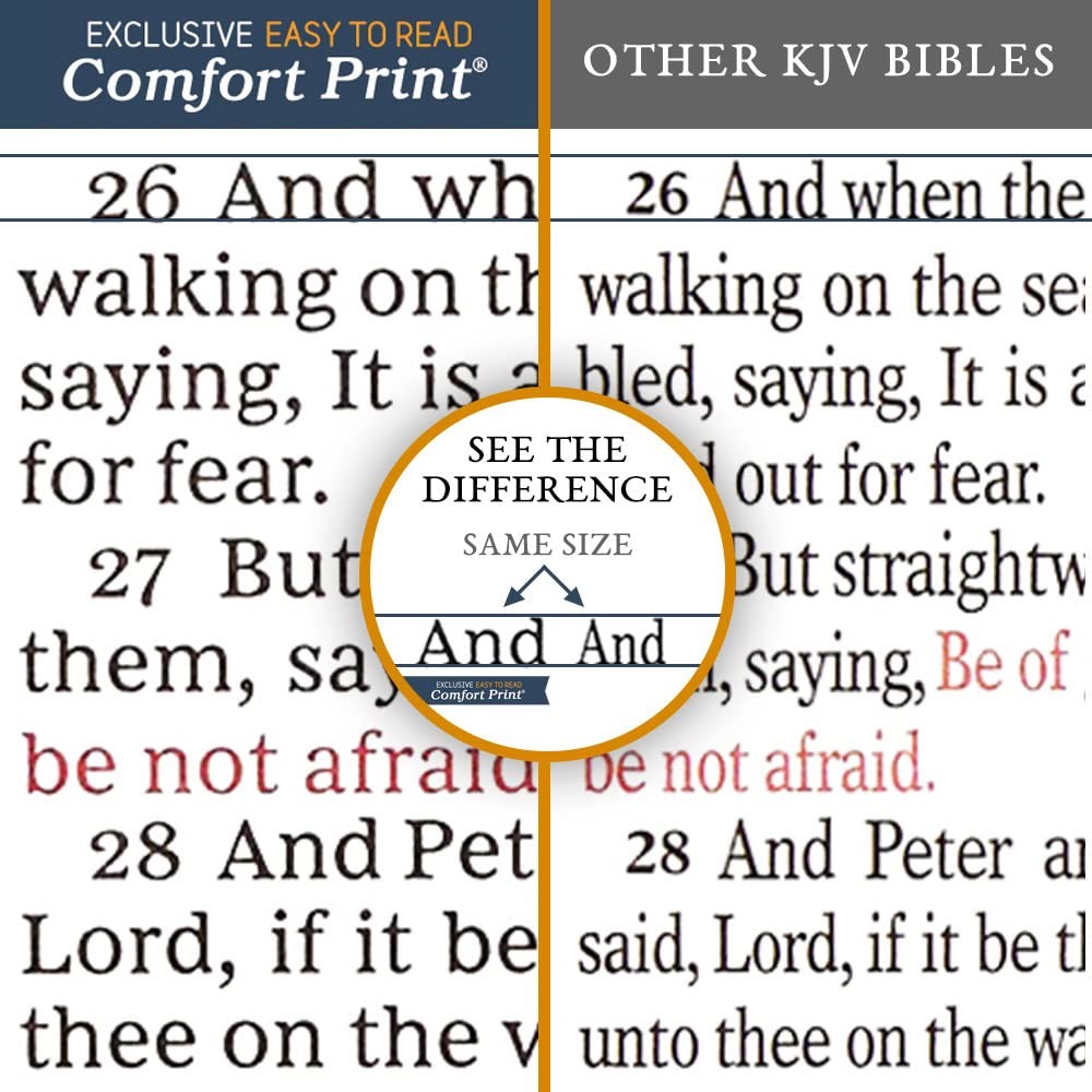 KJV Holy Bible: Gift and Award, Black Leather-Look, Red Letter, Comfort Print: K