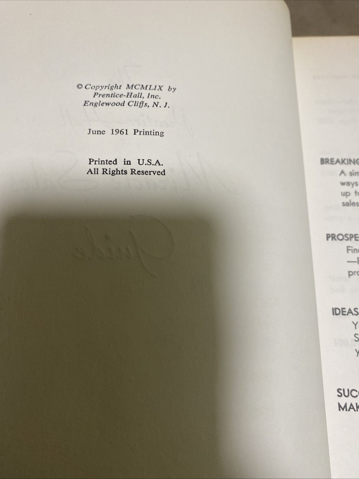 Prentice Hall Miracle Sales Guide by Prentice Hall 1961 Vintage Book