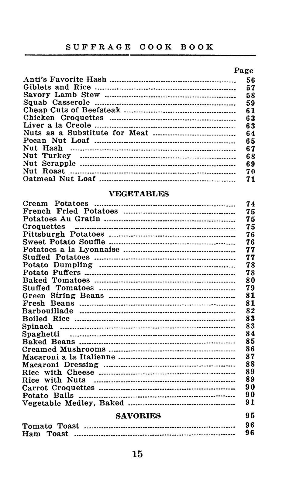 1915 The Suffrage Cook Book 244 Pages