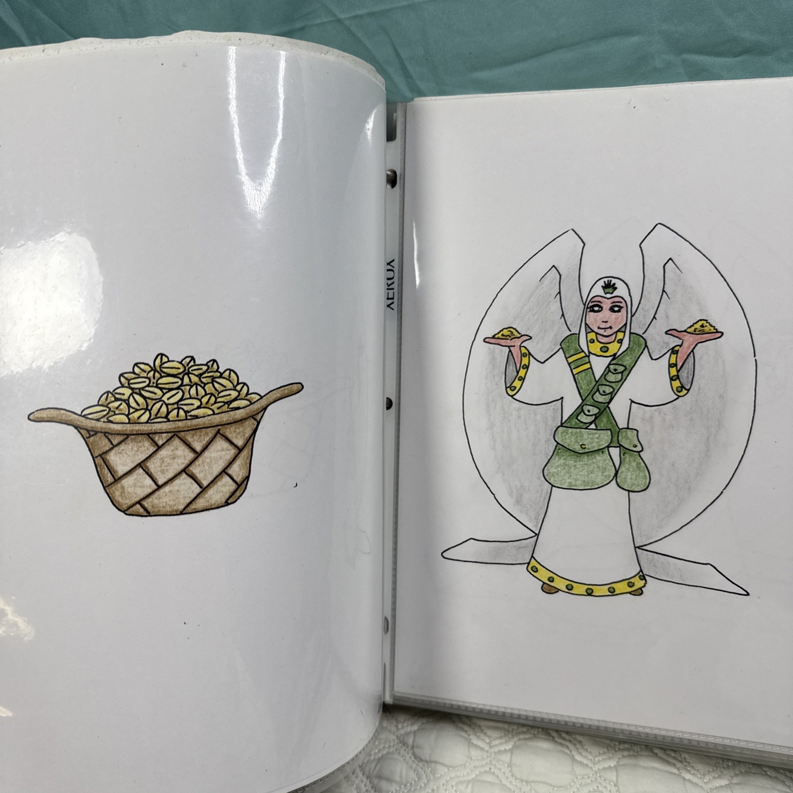 Sketchbook Full With Drawings Angels Animals Dragons Mixed By Artist Signed