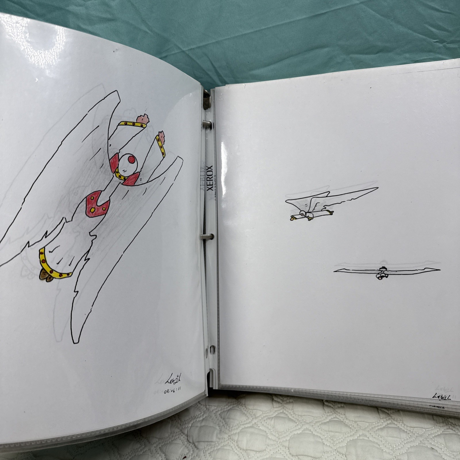 Sketchbook Full With Drawings Angels Animals Dragons Mixed By Artist Signed