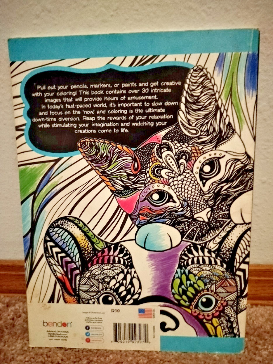 Adult Coloring Book Lot Cats Dogs Ocean Floral Mixed Condition Set 3