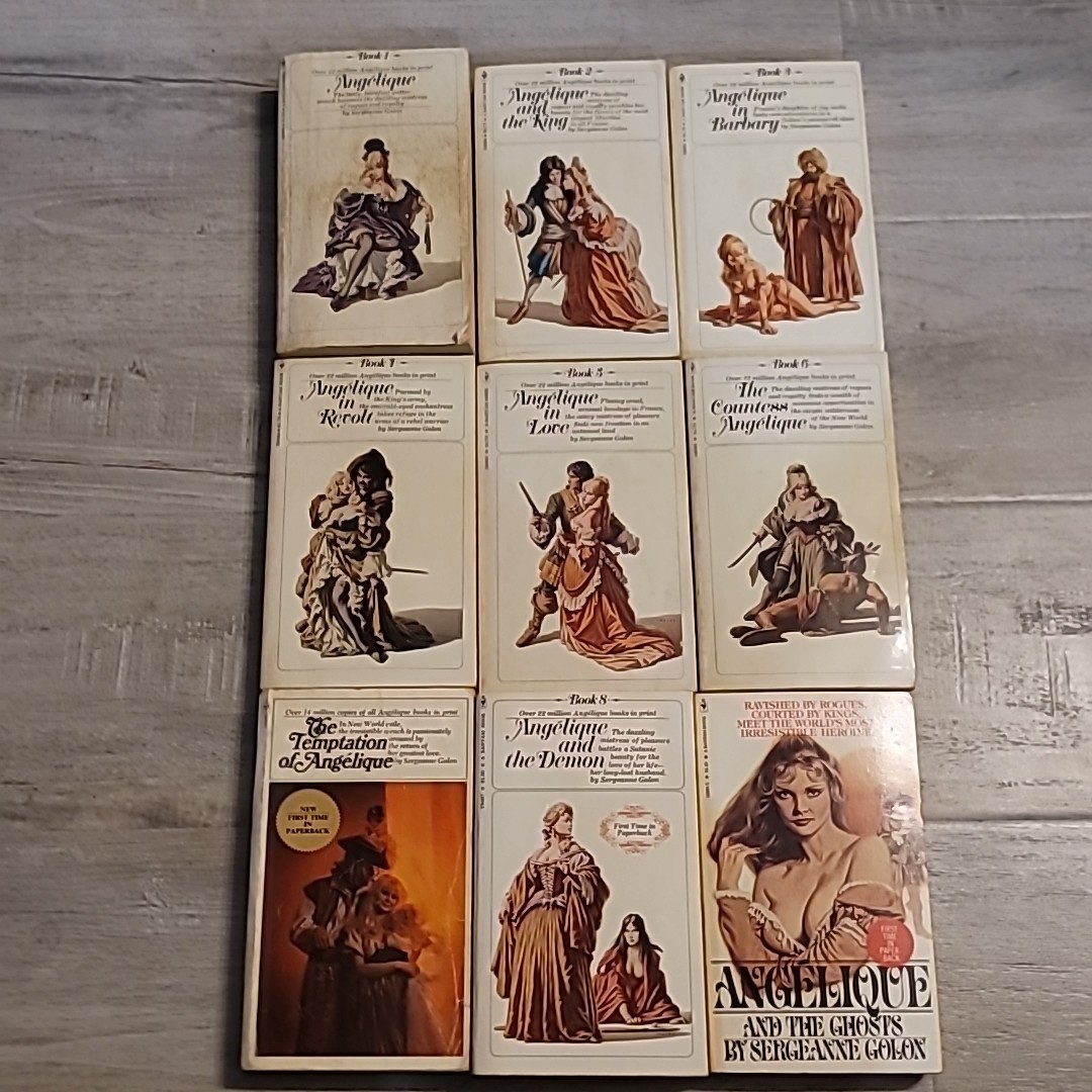 Angelique full series PB 1 – 9 complete lot Golon Bantam romance OOP French VTG