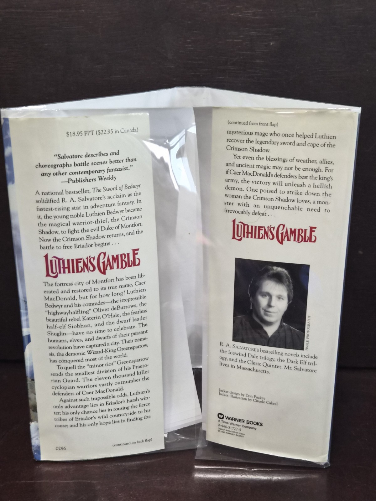 Luthien’s Gamble R.A. Salvatore 1996 1st Ed 1st Printing HCDJ VG Mylar