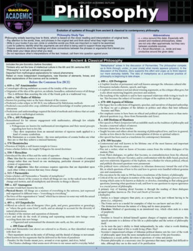 Philosophy (Quickstudy Reference Guide) – Wall Chart – VERY GOOD