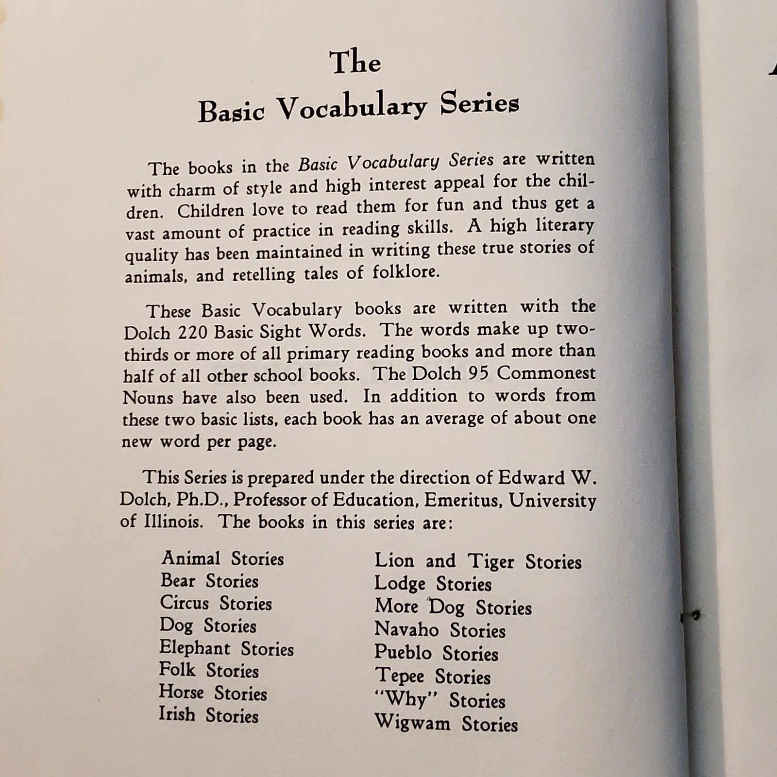 Animal Stories in Basic Vocabulary 1952 Edward Dolch HC Illustrated Animalcore