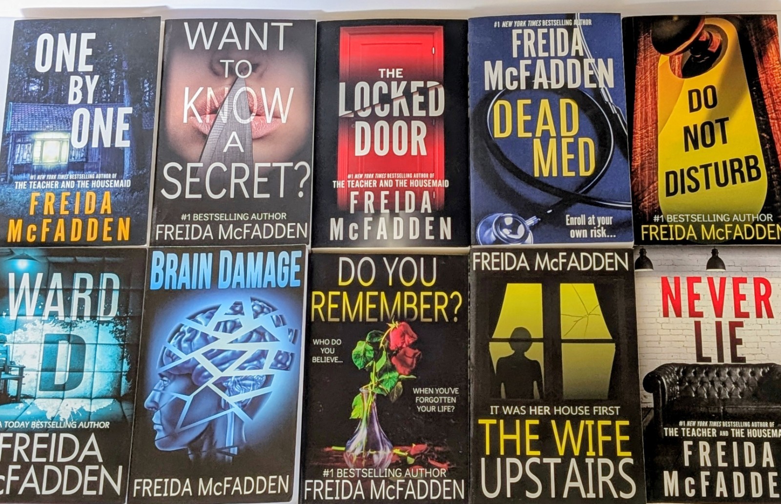 Freida McFadden Book Bundle Lot Of 10 Never Lie, Ward D, Dead Med, Brain Damage