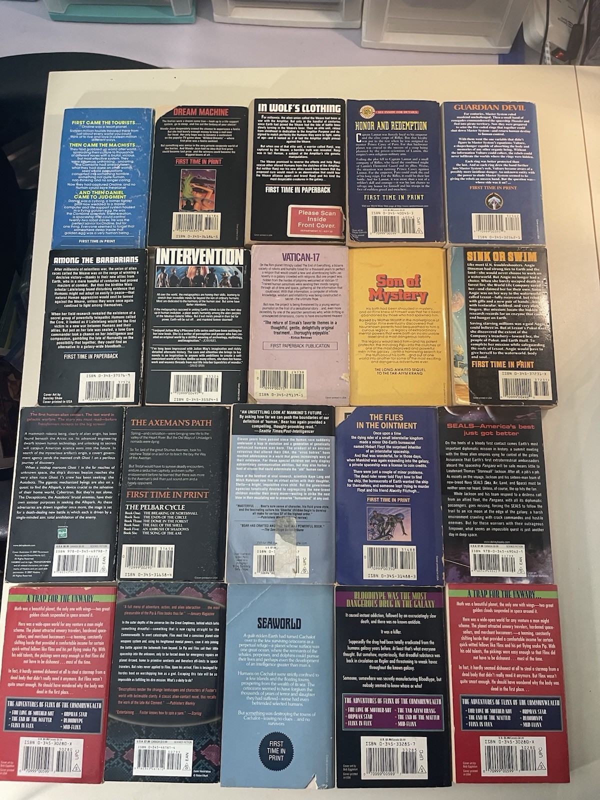 Big Science Fiction Lot of 65 MM Paperback Books Del Rey Rare OOP Listed L2
