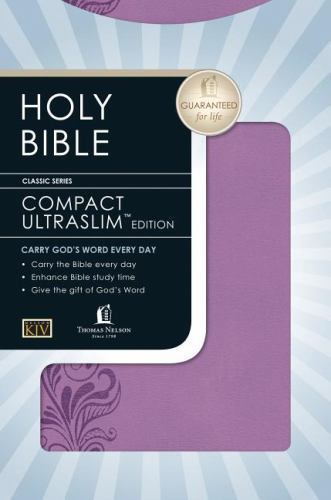 Thomas Nelson Holy Bible King James Version Violet Leather Soft Ultra Slim New