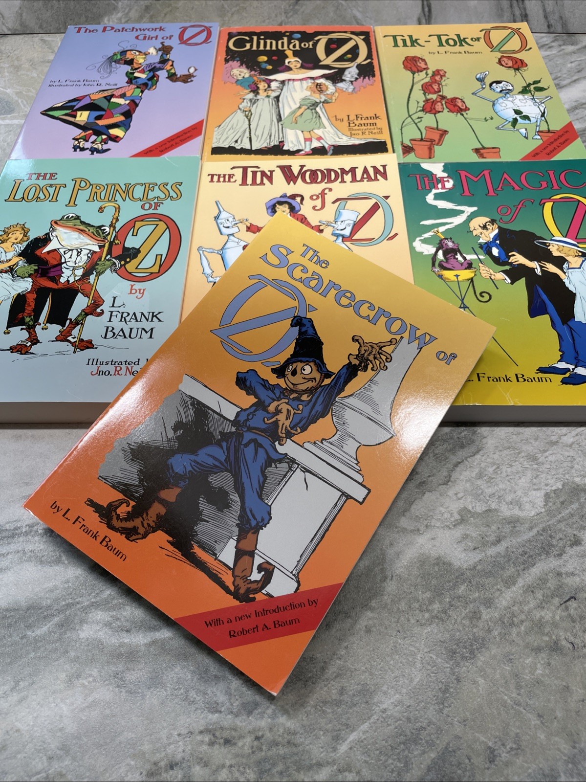 7 Wizard of Oz Books by L. Frank Baum Softcover Magic of Oz Tik Tok 2002