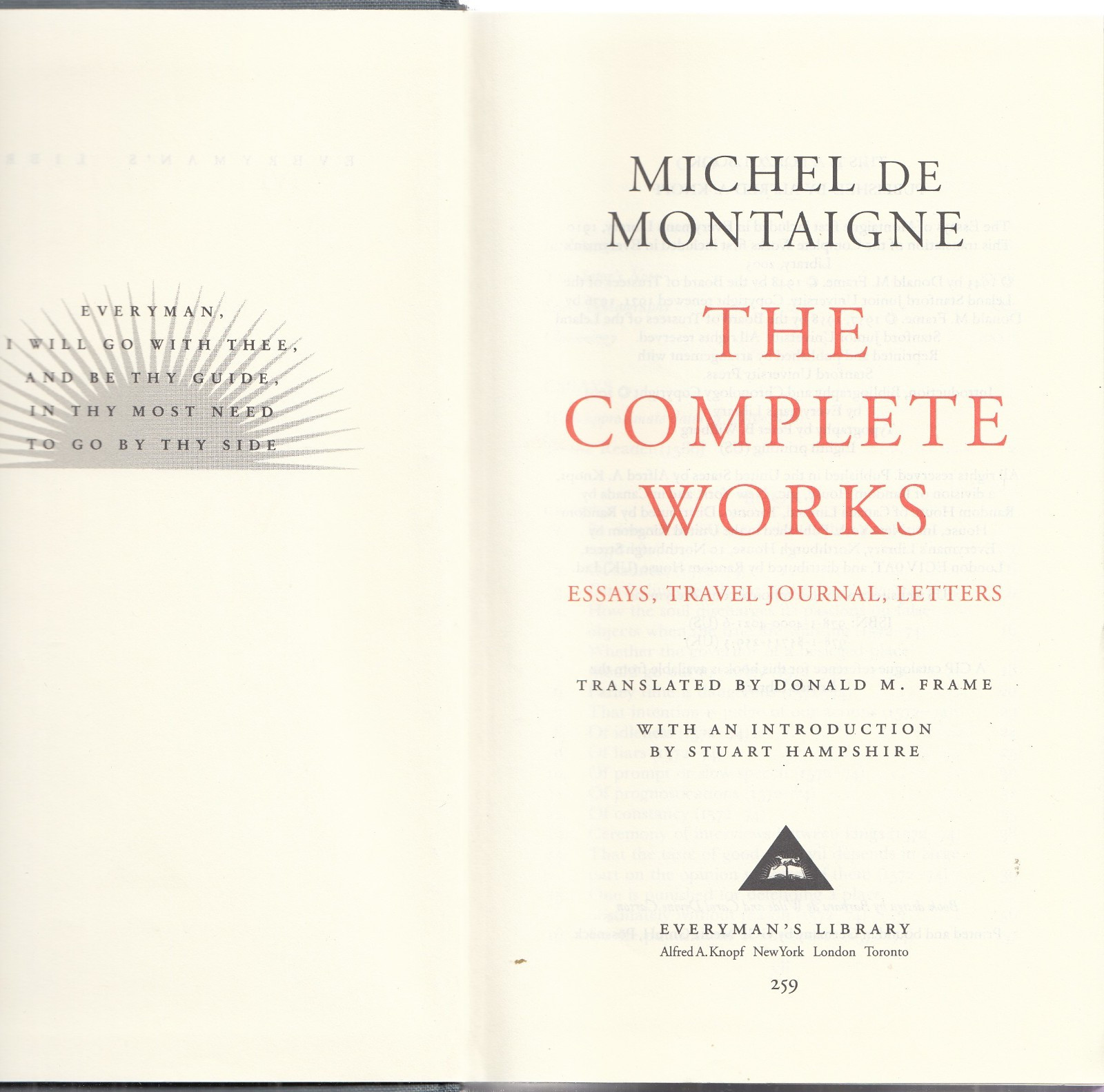 The Complete Works of Michel de Montaigne (HB, 2003, 1,336 pages)