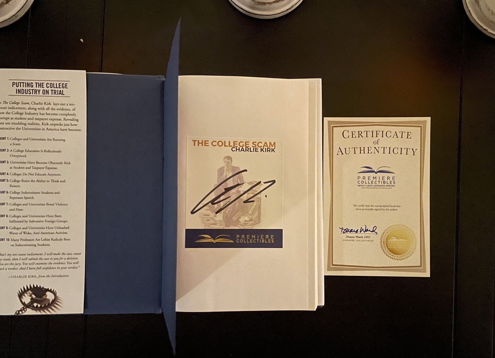 2022 1st Edition The College Scam By Charlie Kirk Signed, With COA