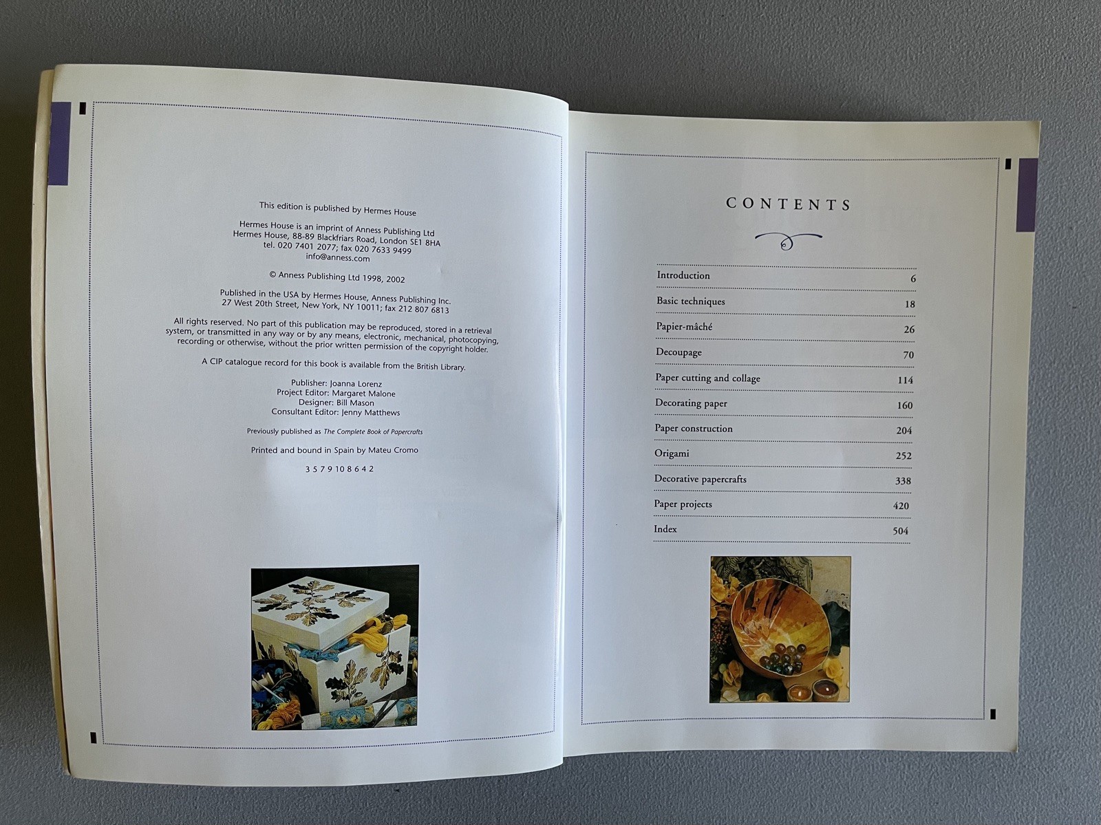 Papercrafts and Origami 2002 by Hermes House 512 Pages