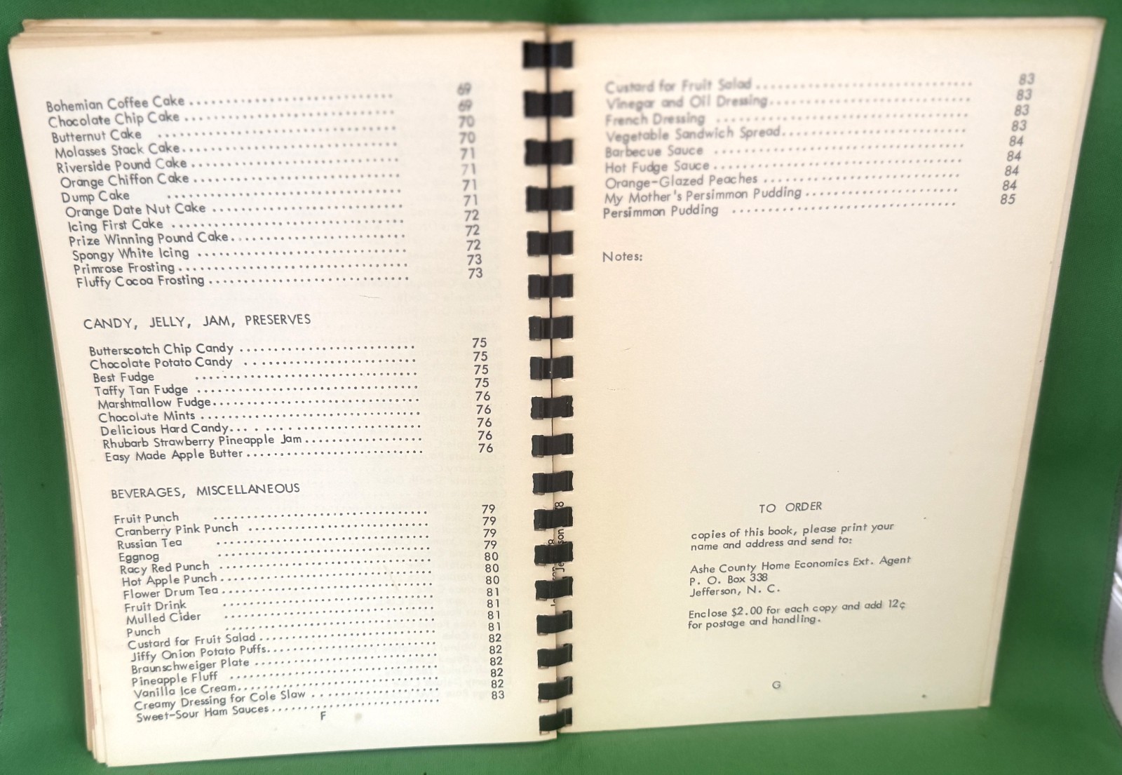 Favorite Recipes Ashe County N.C. Extension Homemakers Cookbook 1970