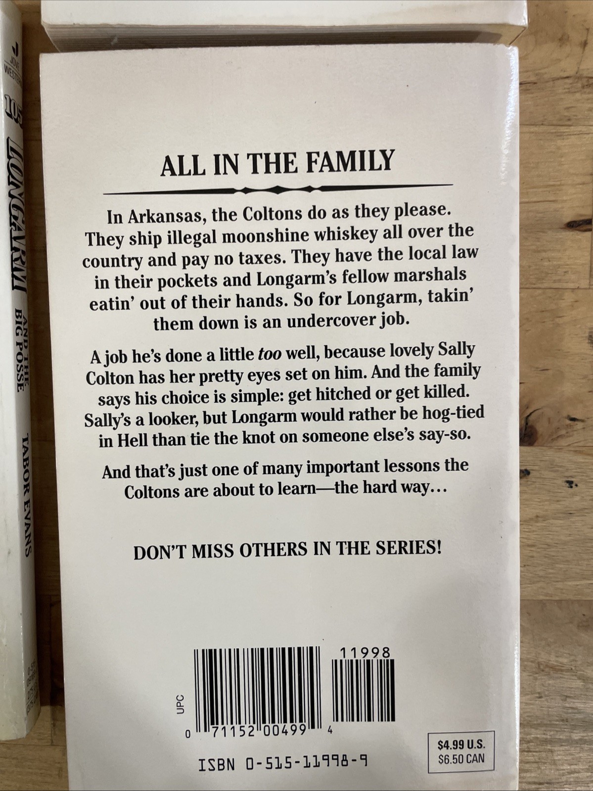 4 paperbacks by Tabor Evans – Longarm Novel + 105, 217 and 223