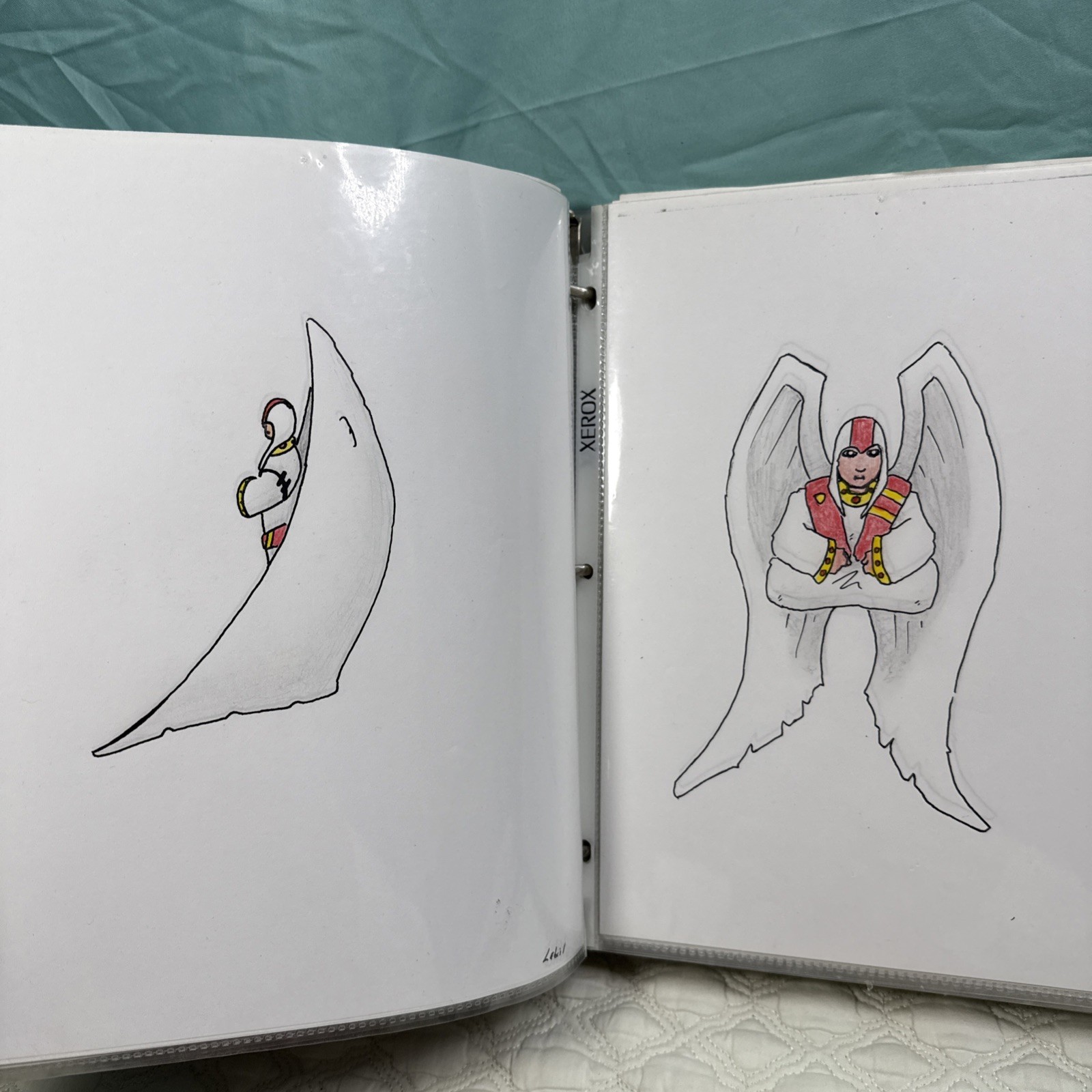 Sketchbook Full With Drawings Angels Animals Dragons Mixed By Artist Signed