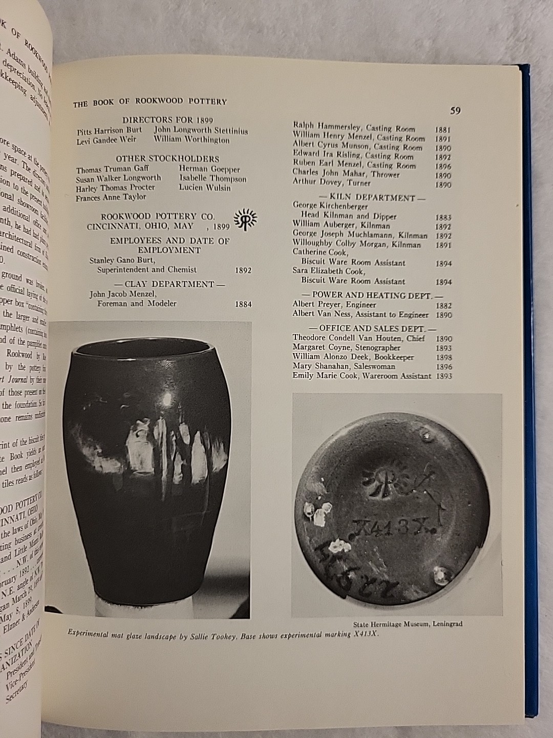 The Book of Rookwood Pottery by Herbert Peck Hardcover 184 Pages 1968