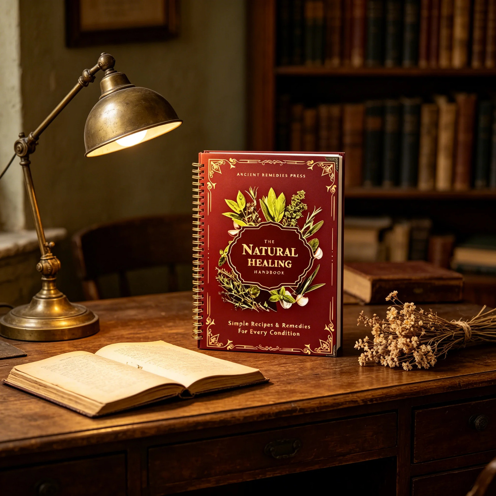 The Natural Healing Handbook, Spiral-Bound Guide For Herbal Remedies And Natural