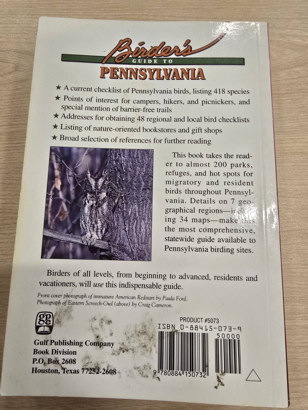 Birder’s Guide to Pennsylvania by Paula Ford and Stan Kotala (1995, TPB)