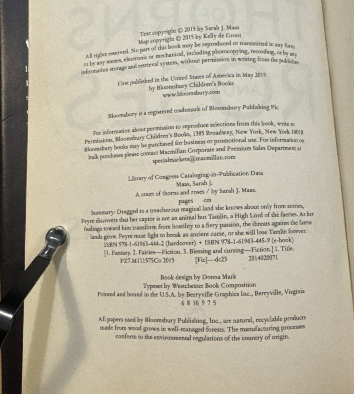 A Court of Thorns and Roses – Sarah J Maas, First Edition/5th Original Hardcover